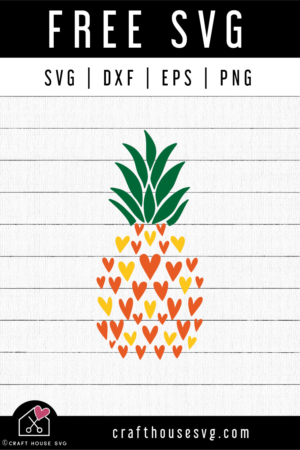 FREE Heart Pineapple SVG Summer Cut File | FB462