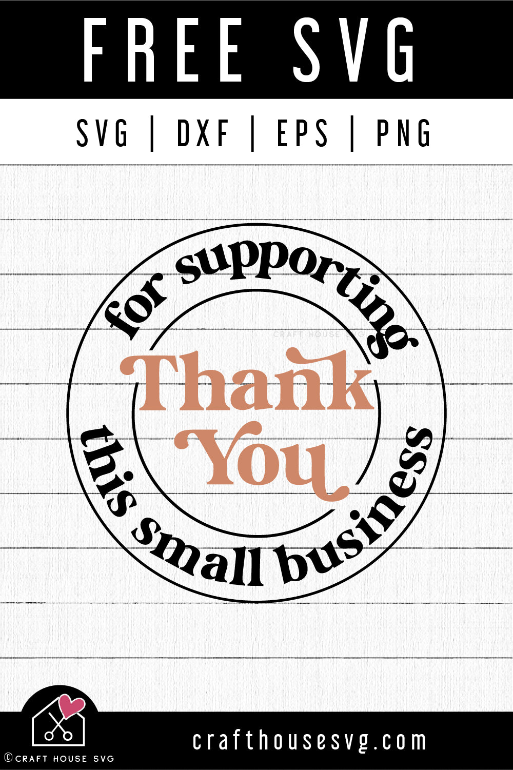 FREE Small Business SVG Thank You Cut File - Craft House SVG