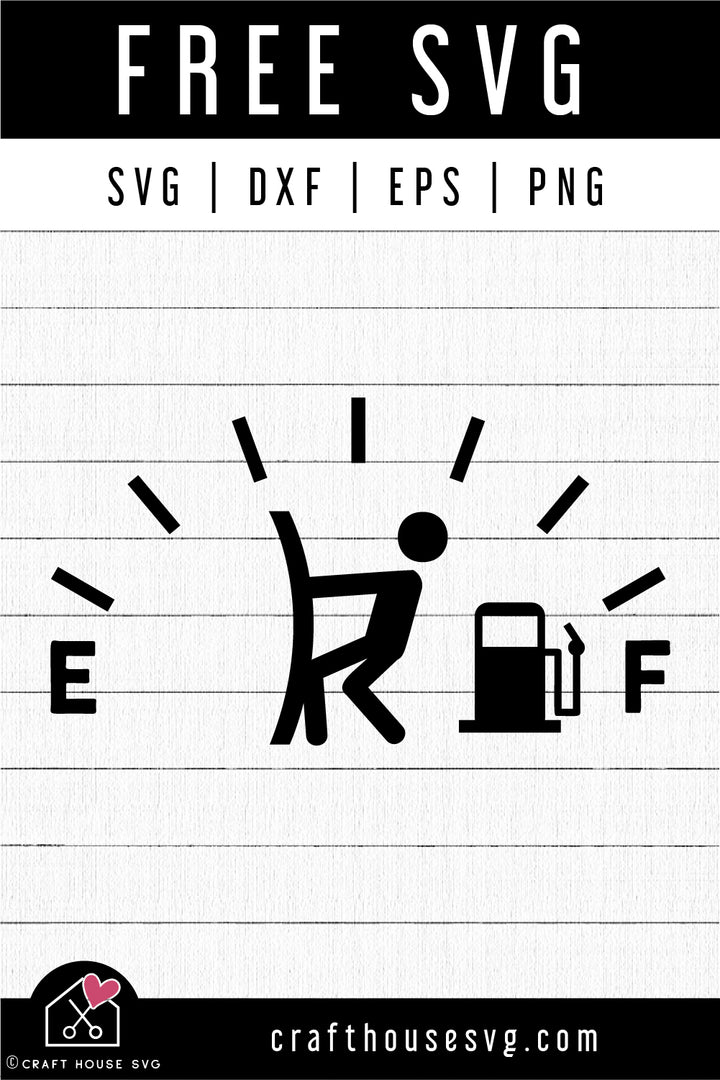 FREE Empty Gas Funny SVG Gas Gauge Cut File | FB470