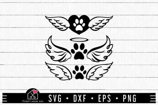 FREE Paw Wings SVG Pet Dog Memorial Cut File | FB471 - Craft House SVG