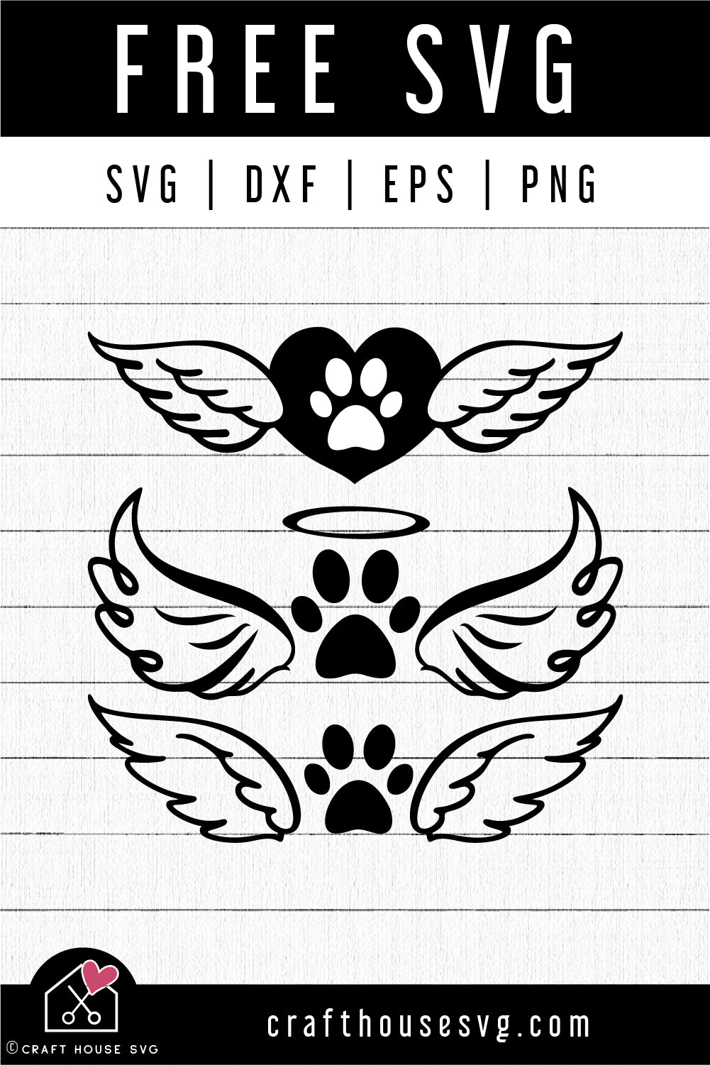FREE Paw Wings SVG Pet Dog Memorial Cut File | FB471