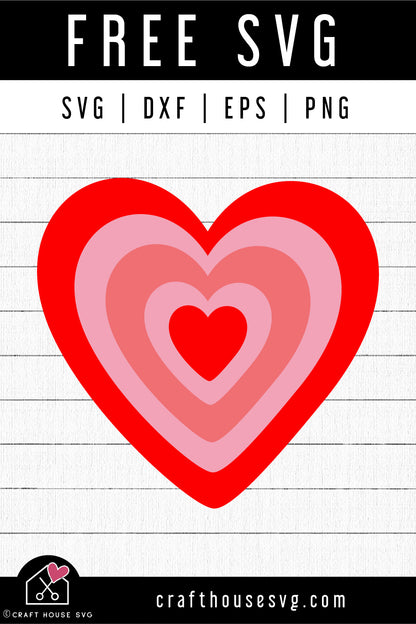 FREE Heart SVG Layered Heart Cut File | FB472