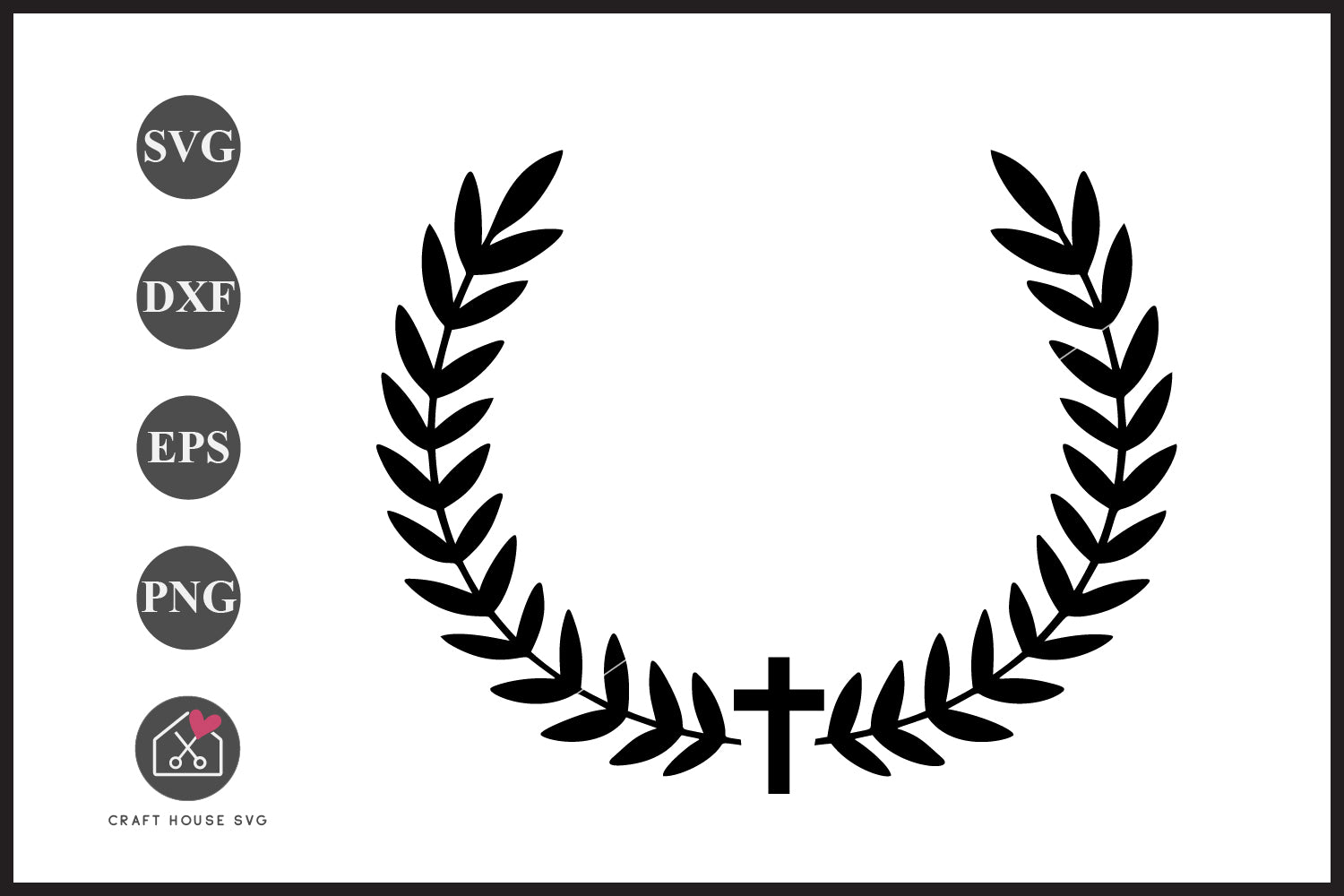 FREE Cross Wreath SVG Religious Cut File | FB482