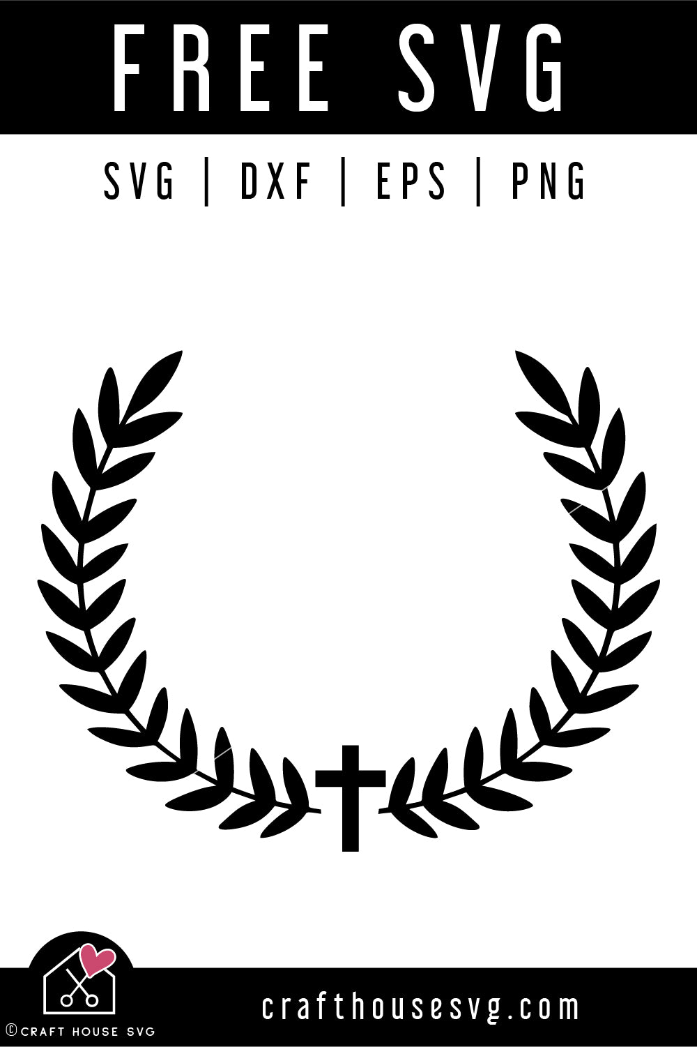 FREE Cross Wreath SVG Religious Cut File | FB482