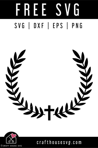 FREE Cross Wreath SVG Religious Cut File | FB482