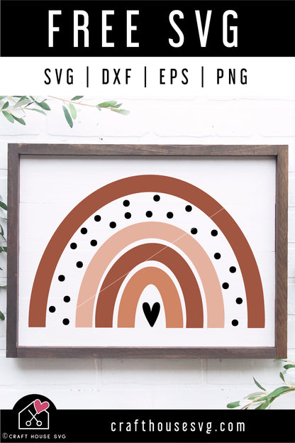 FREE Rainbow SVG Boho Rainbow Cut File | FB485 - Craft House SVG