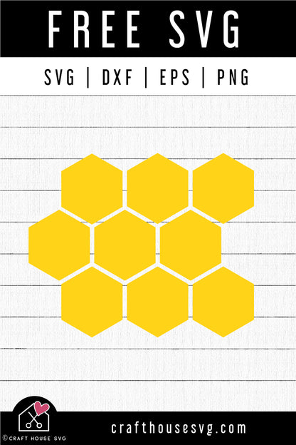 FREE Honeycomb SVG Bee Pattern Cut File | FB486 - Craft House SVG