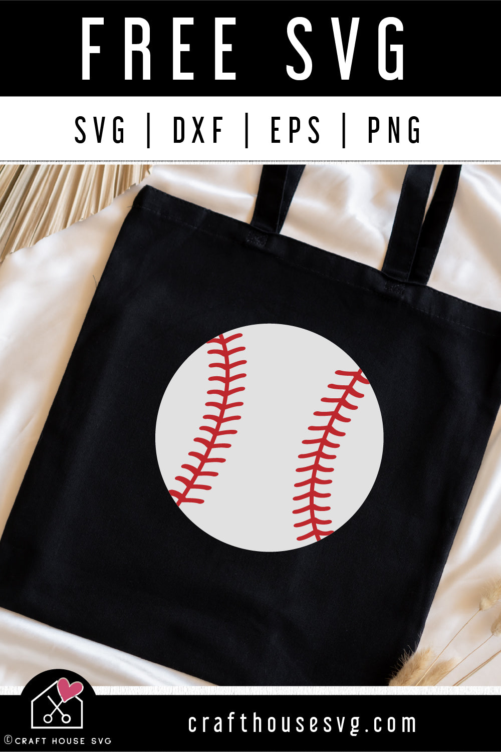 FREE Baseball SVG Baseball Tote Design Cut File | FB494