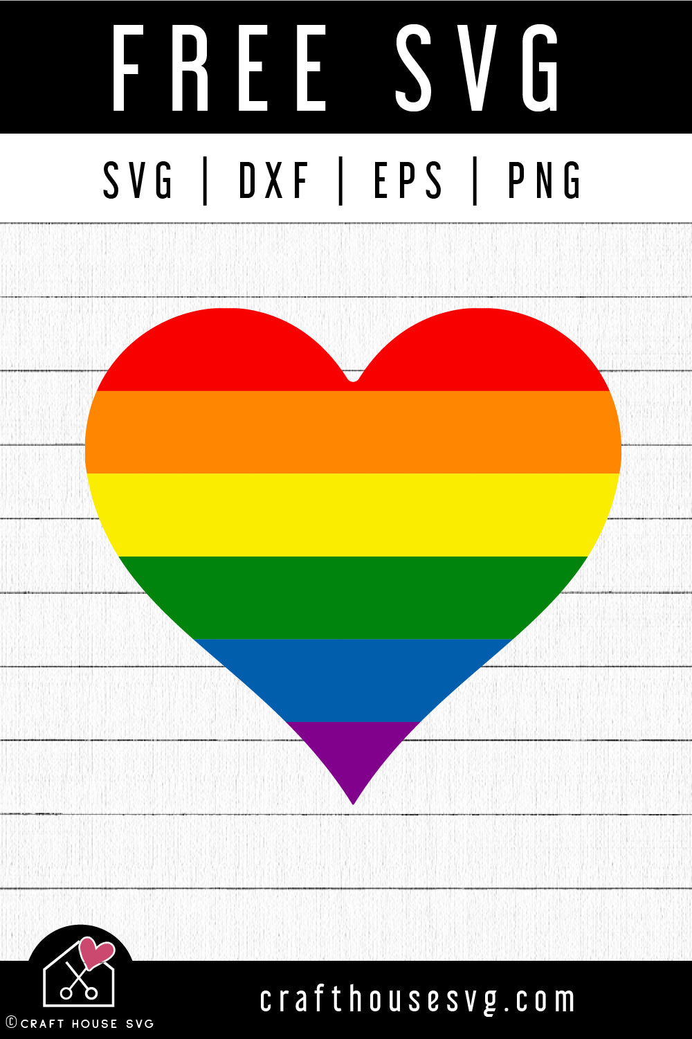 FREE Pride Flag Heart SVG Pride Shirt Design Cut Files - Craft House SVG