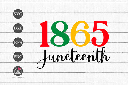 FREE 1865 Juneteenth SVG Black History Shirt Design Cut Files