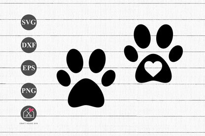 FREE Paw SVG Dog Paw Cut Files - Craft House SVG