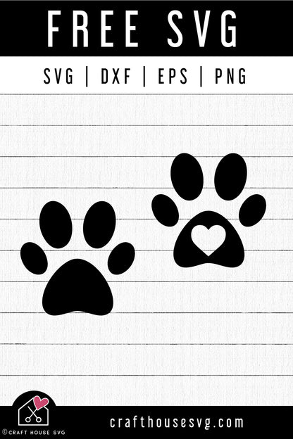 FREE Paw SVG Dog Paw Cut Files - Craft House SVG