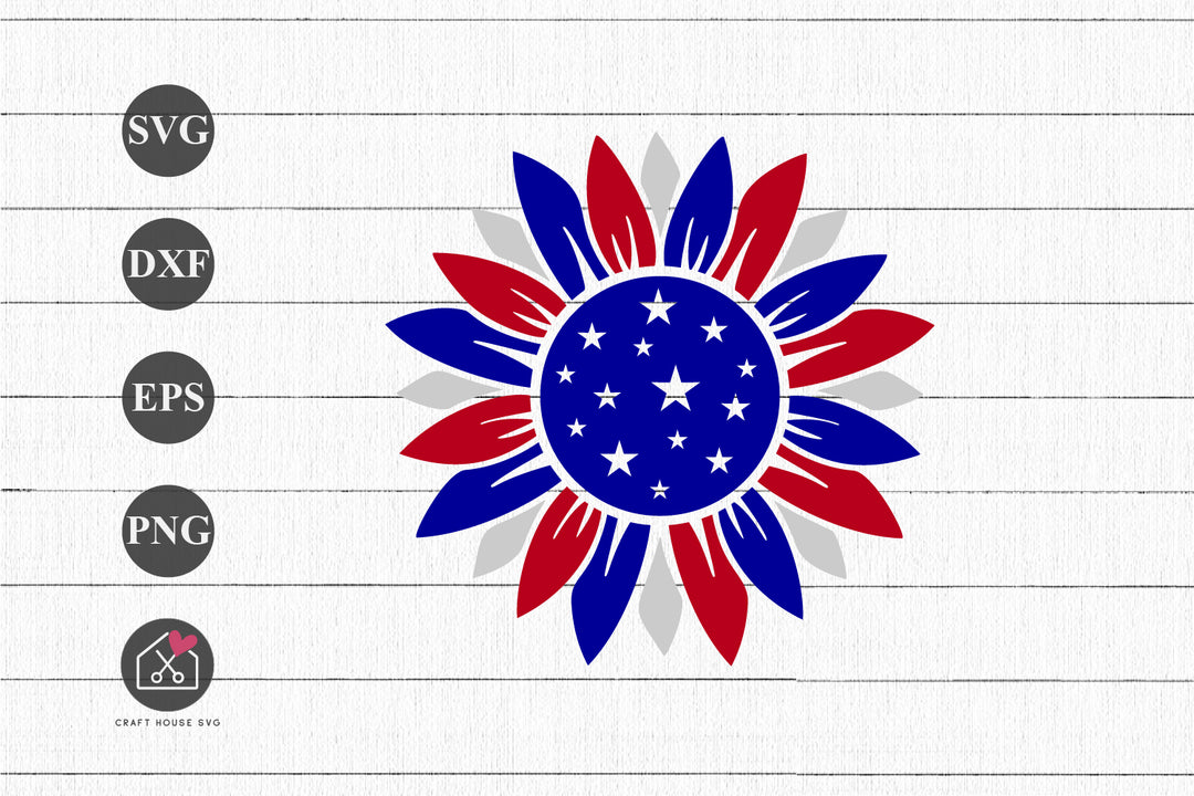 FREE Patriotic Sunflower SVG 4th of July Shirt Cut Files