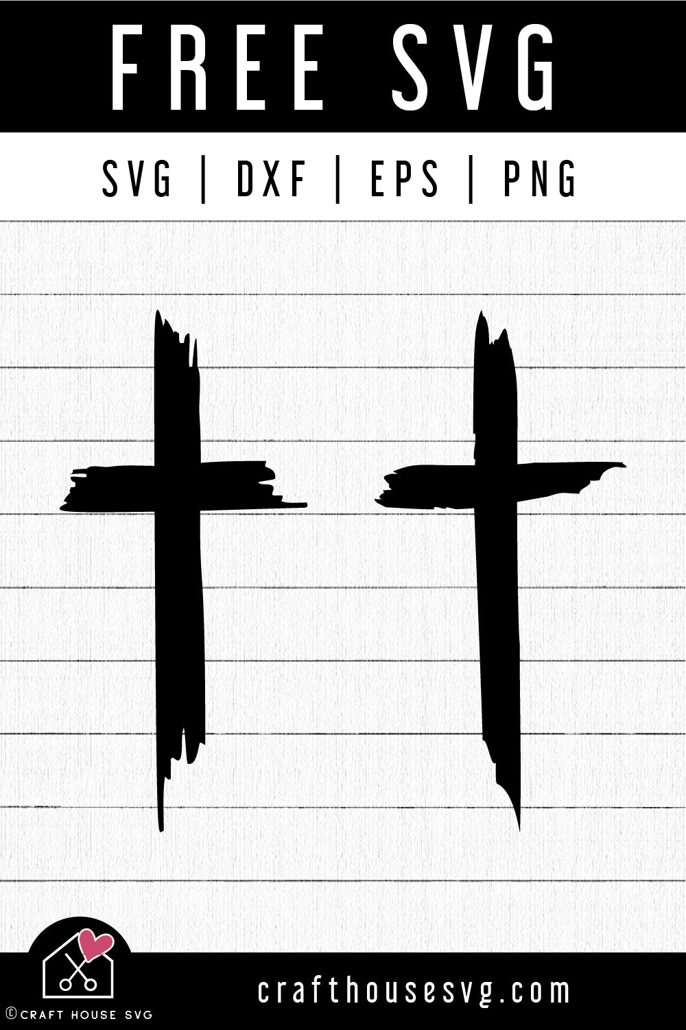 FREE Rustic Cross SVG Cut File - Craft House SVG