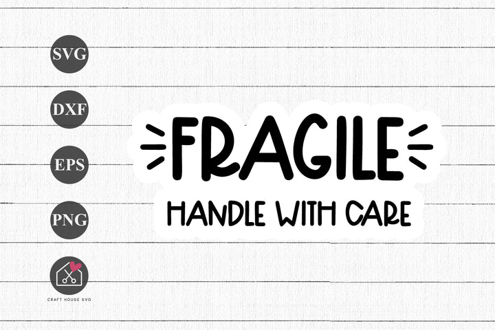 FREE Fragile handle with care Sticker SVG Cut File
