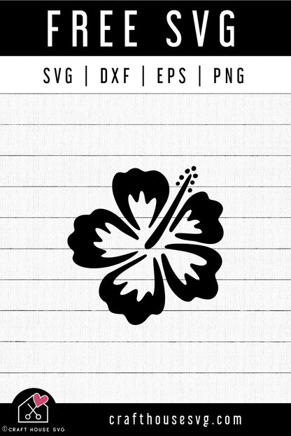 FREE Hibiscus Flower SVG Cut File - Craft House SVG