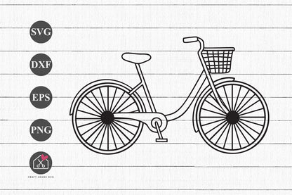 FREE Bicycle with Basket SVG Cut File