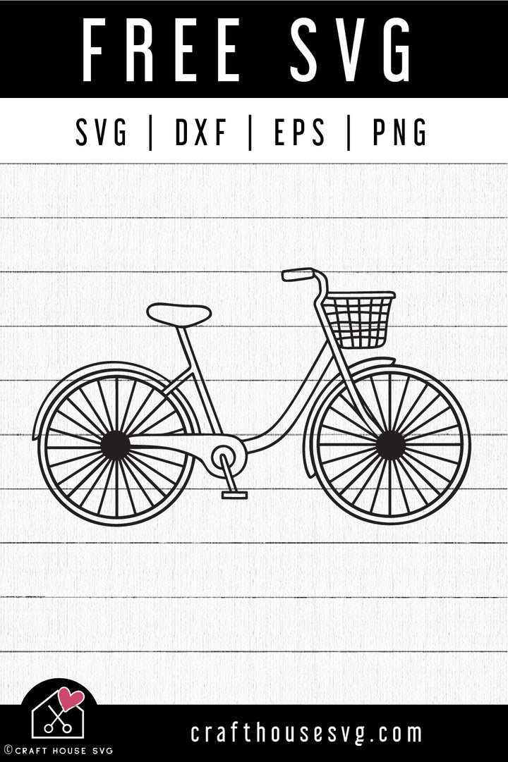 FREE Bicycle with Basket SVG Cut File