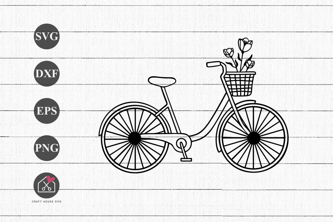 FREE Bicycle flower basket SVG cut file