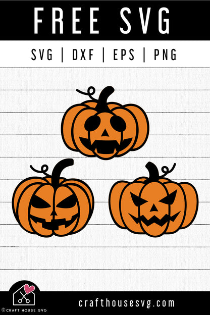 FREE Halloween Pumpkin Faces SVG Jack o lantern cut file - Craft House SVG