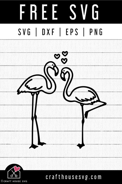 FREE Flamingoes SVG Cut file - Craft House SVG