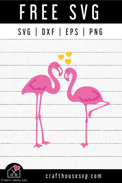 FREE Flamingoes SVG Cut file - Craft House SVG