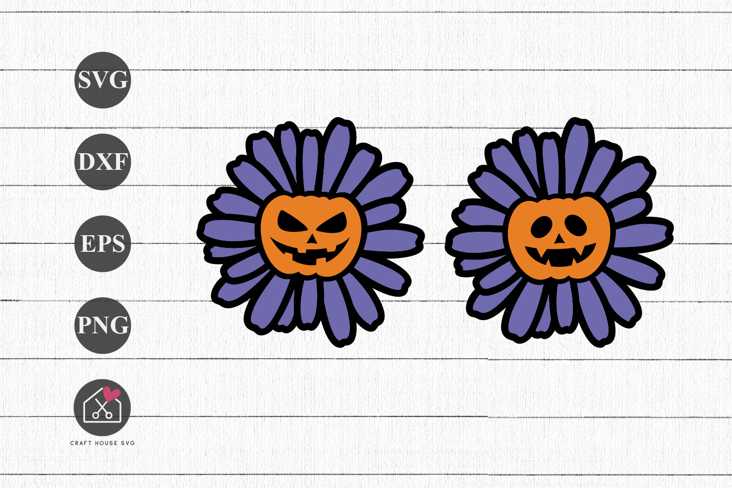 FREE Pumpkin Faces SVG Cute Halloween Flower Cut Files