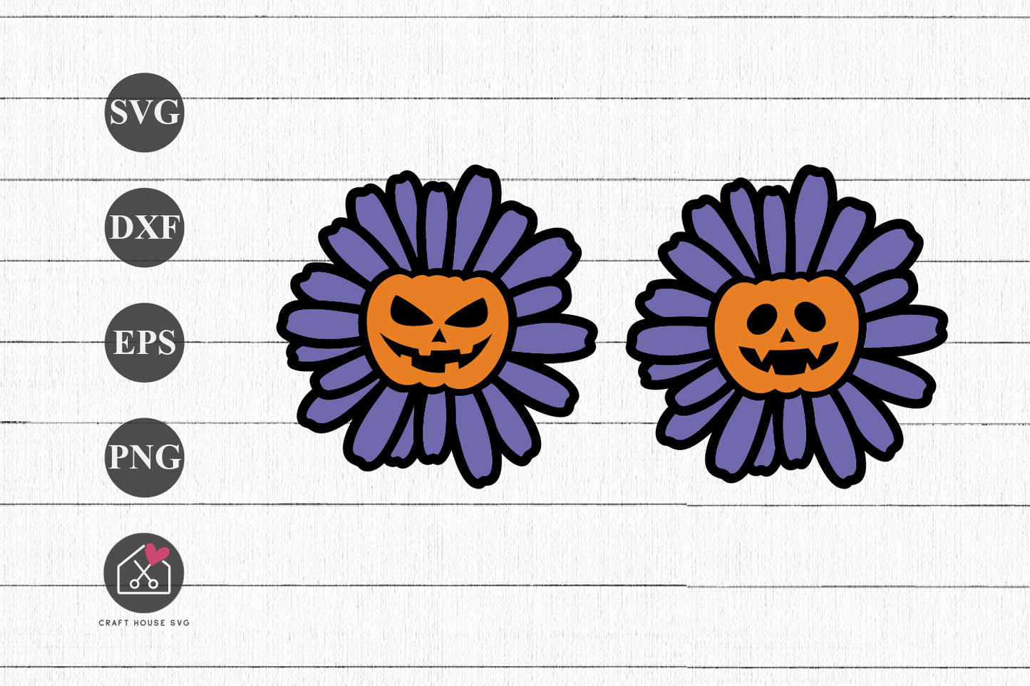 FREE Pumpkin Faces SVG Cute Halloween Flower Cut Files