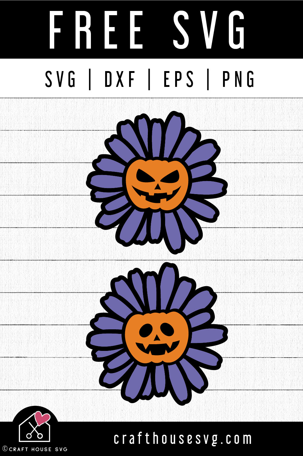 FREE Pumpkin Faces SVG Cute Halloween Flower Cut Files