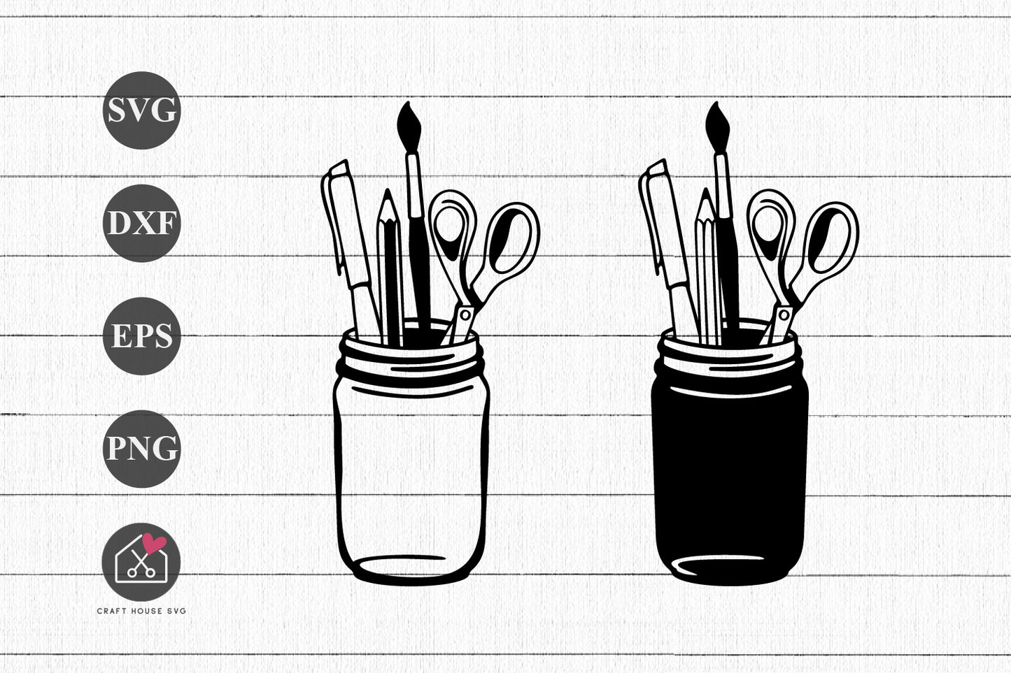 FREE Pencil Jar SVG School Supplies Cut Files
