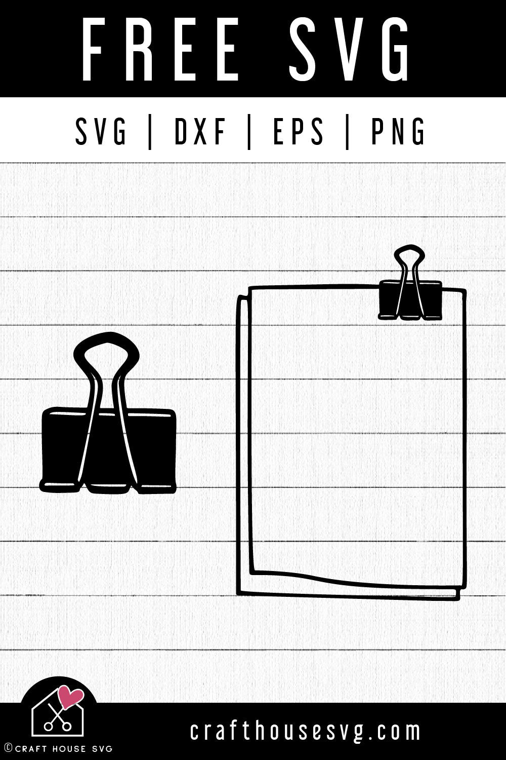 FREE Paper And Paper Clip SVG School Supplies Cut Files - Craft House SVG