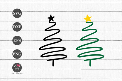 FREE Minimal Christmas Tree SVG Cut Files - Craft House SVG