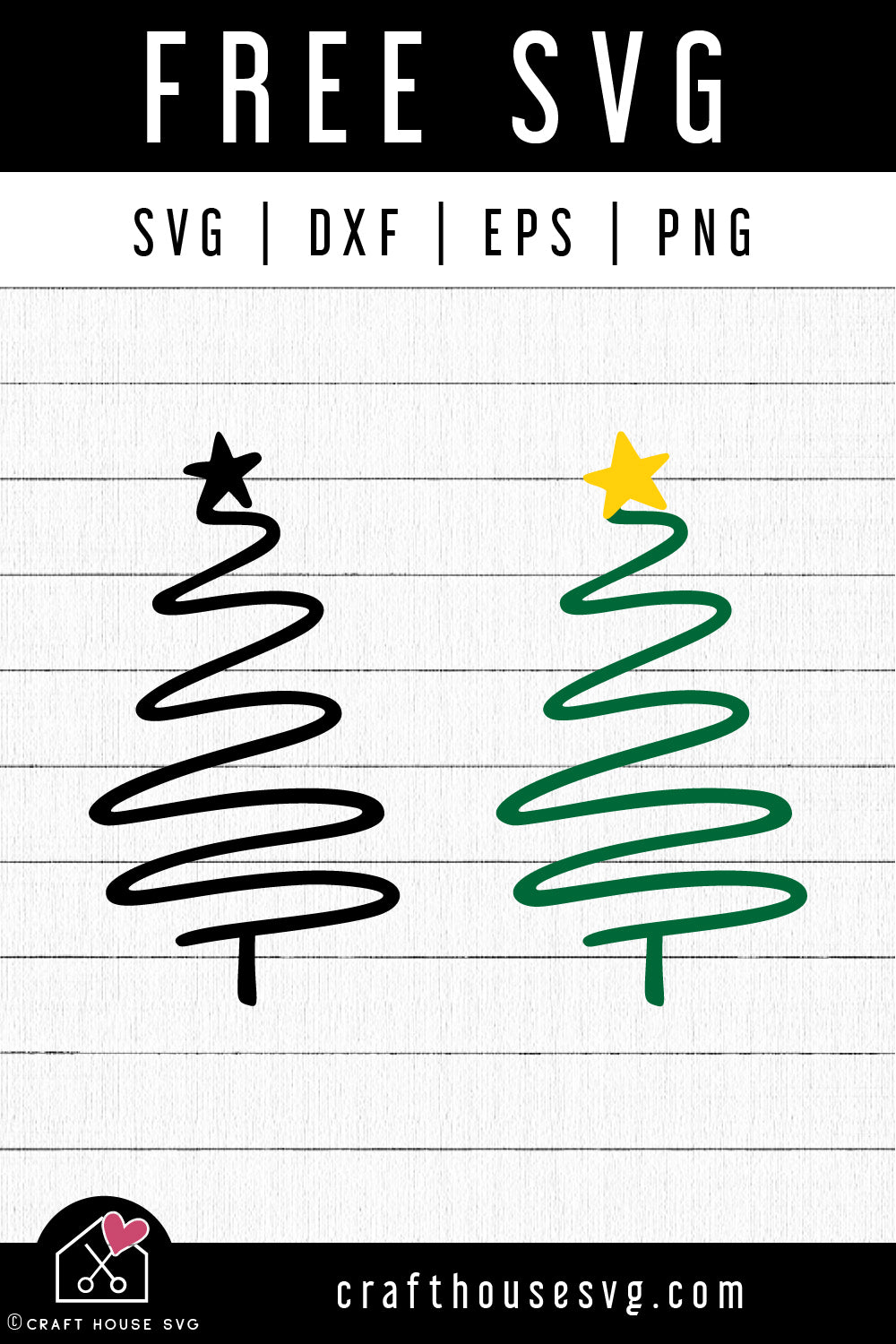 FREE Minimal Christmas Tree SVG Cut Files - Craft House SVG