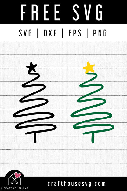 FREE Minimal Christmas Tree SVG Cut Files - Craft House SVG