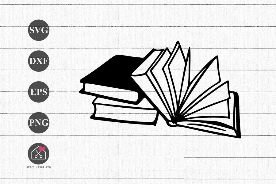 FREE Books SVG Reading Cut Files - Craft House SVG
