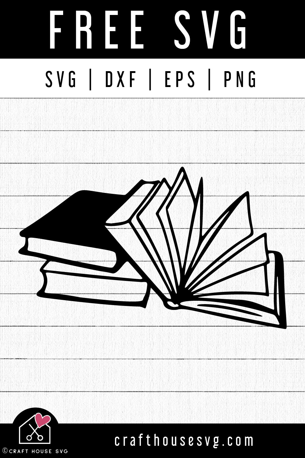 FREE Books SVG Reading Cut Files - Craft House SVG