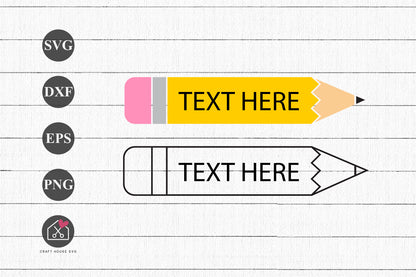 FREE Pencil SVG Monogram Frame Cut Files