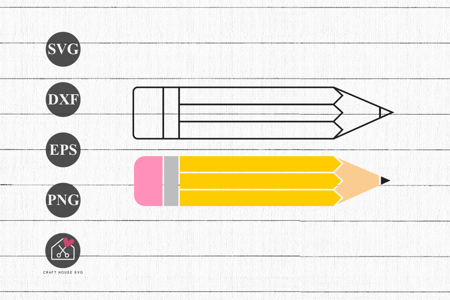 FREE Pencil SVG School Supplies Cut Files - Craft House SVG