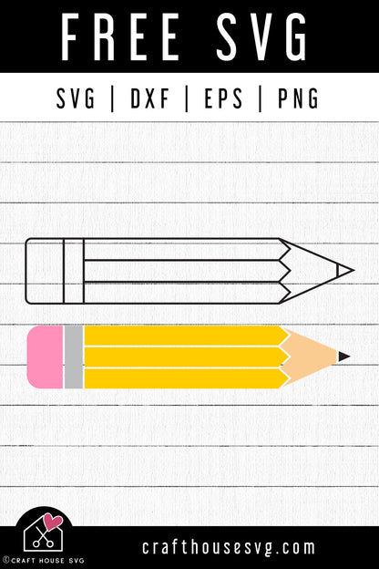 FREE Pencil SVG School Supplies Cut Files