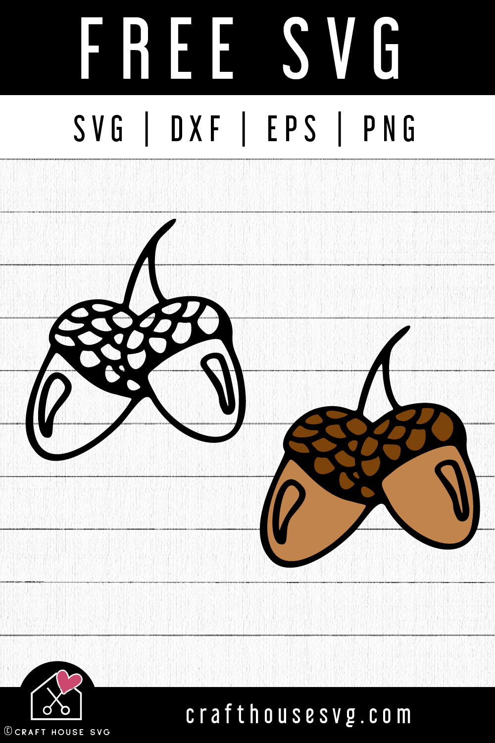 FREE Acorns SVG Fall Autumn Cut Files - Craft House SVG