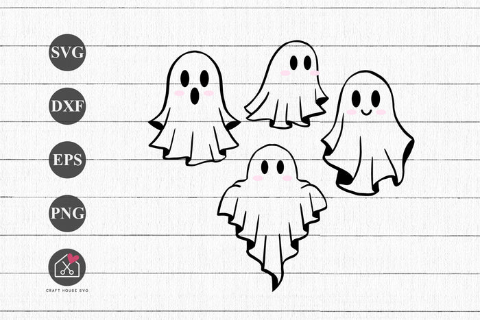 FREE Cute Ghost SVG Halloween Cut Files - Craft House SVG