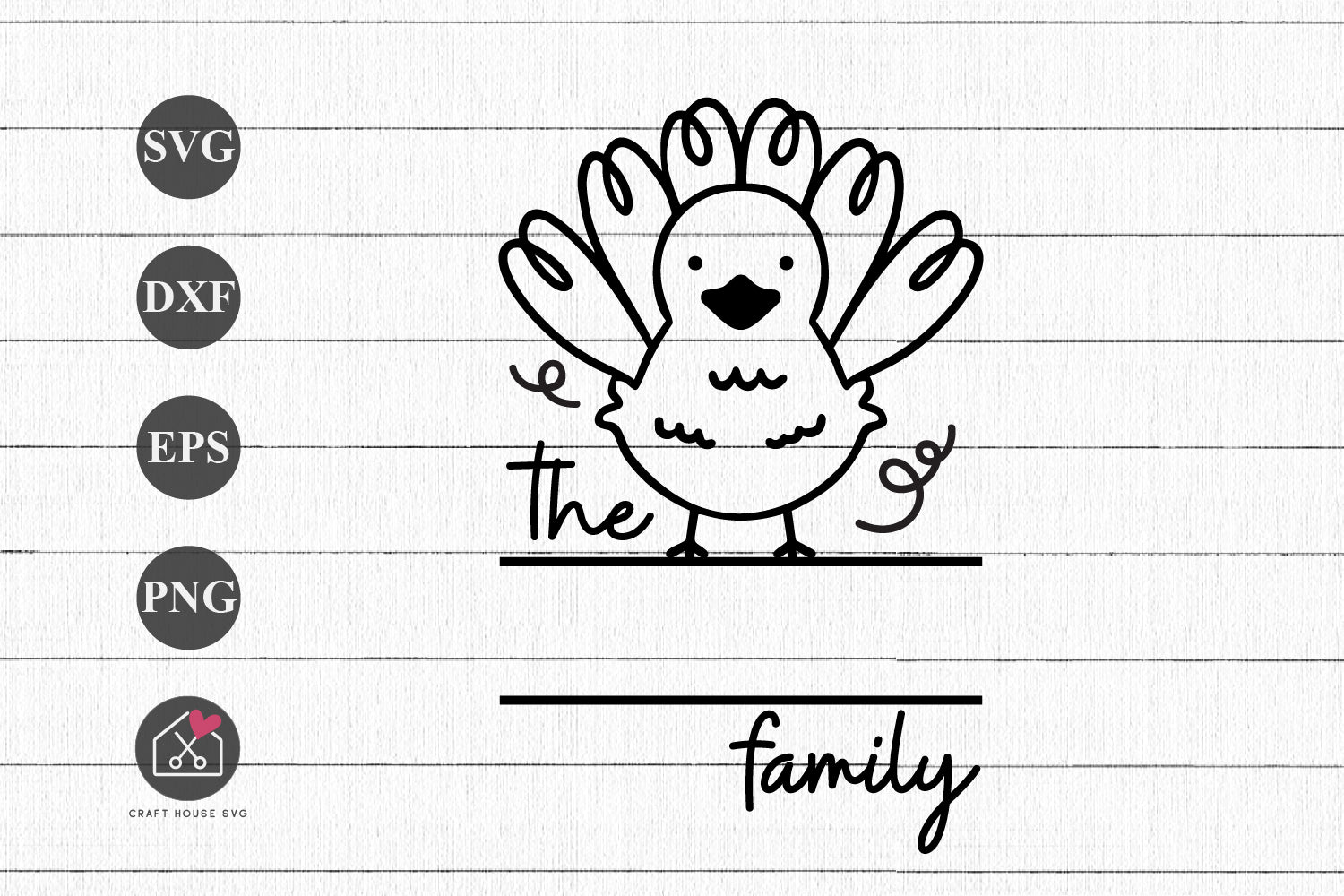 FREE Turkey Family Name Monogram Sign SVG Fall Autumn Cut Files FB571 - Craft House SVG
