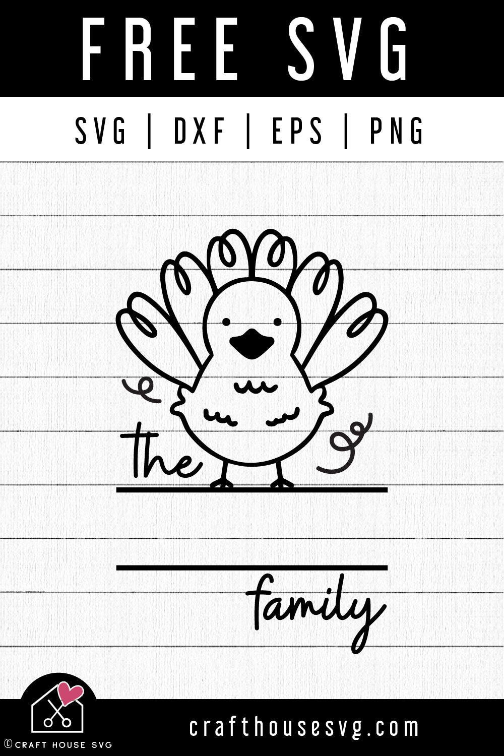 FREE Turkey Family Name Monogram Sign SVG Fall Autumn Cut Files FB571 - Craft House SVG