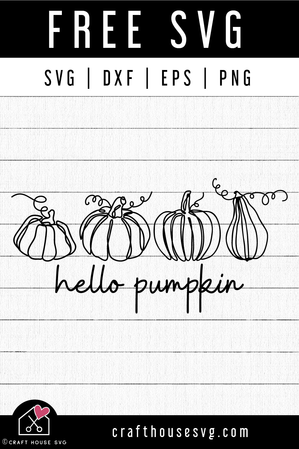 FREE Hello Pumpkin SVG Fall Autumn Cut Files FB573