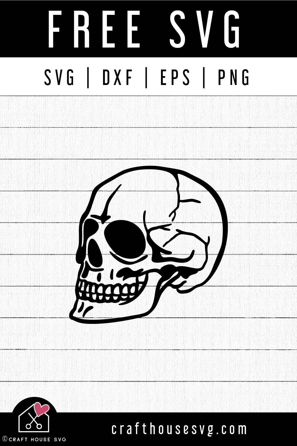 FREE Skull SVG Halloween Cut Files FB575 - Craft House SVG