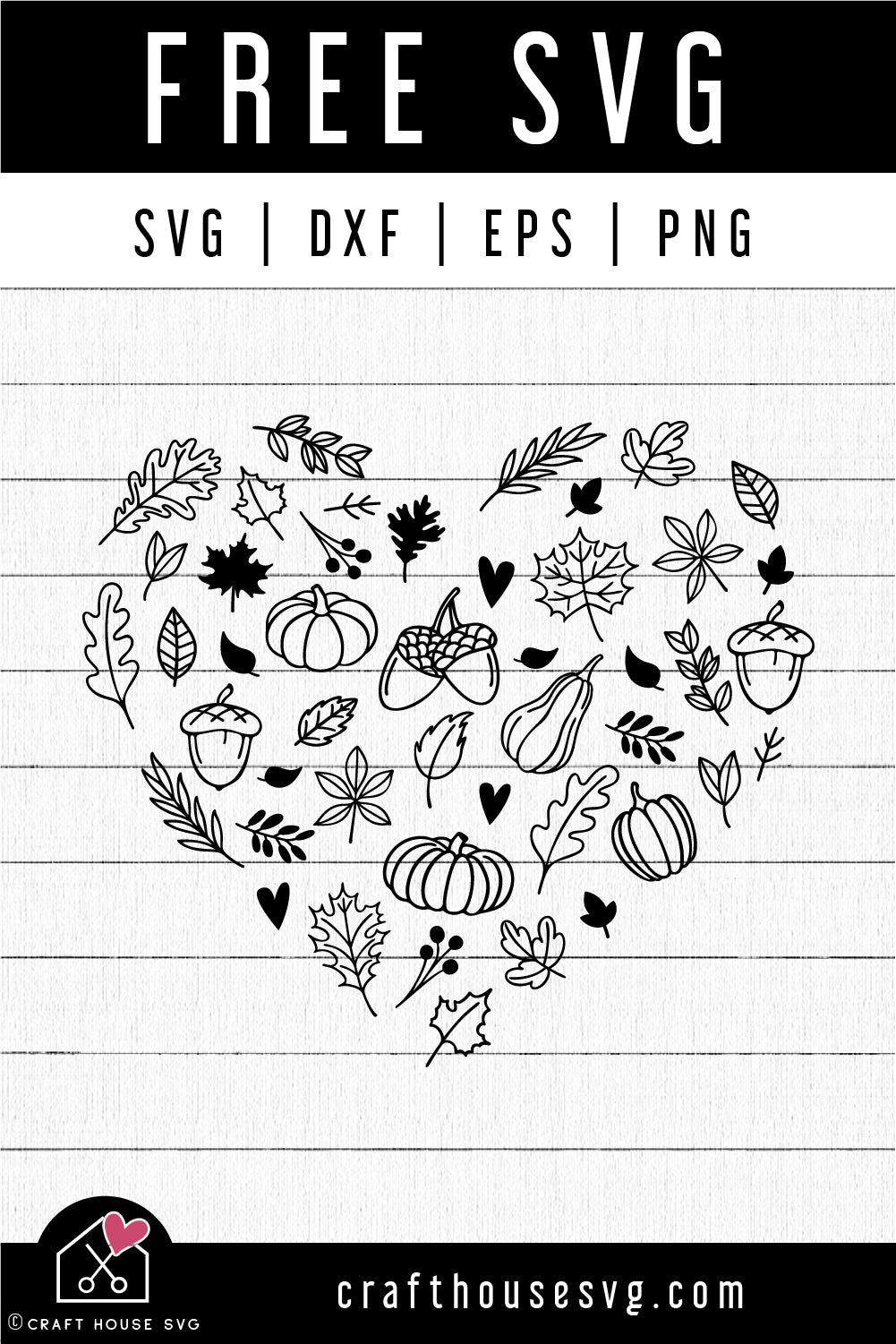 FREE Fall Autumn Heart SVG Fall Autumn Icons Cut Files FB578 - Craft House SVG