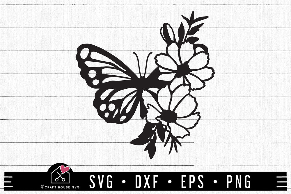 FREE Floral Butterfly SVG Cut Files - Craft House SVG