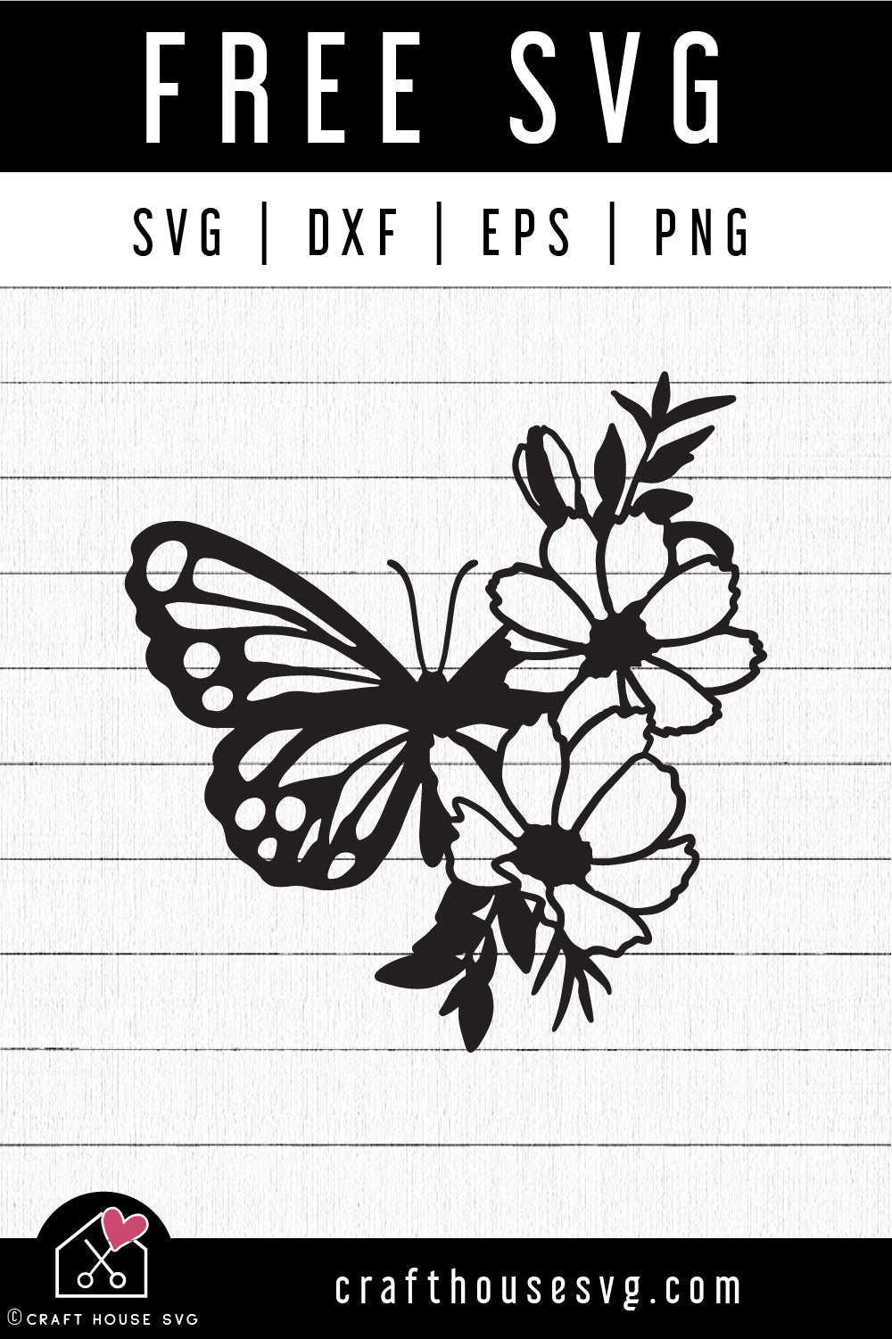 FREE Floral Butterfly SVG Cut Files