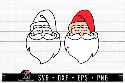 FREE Santa SVG Layered Santa Cut Files - Craft House SVG