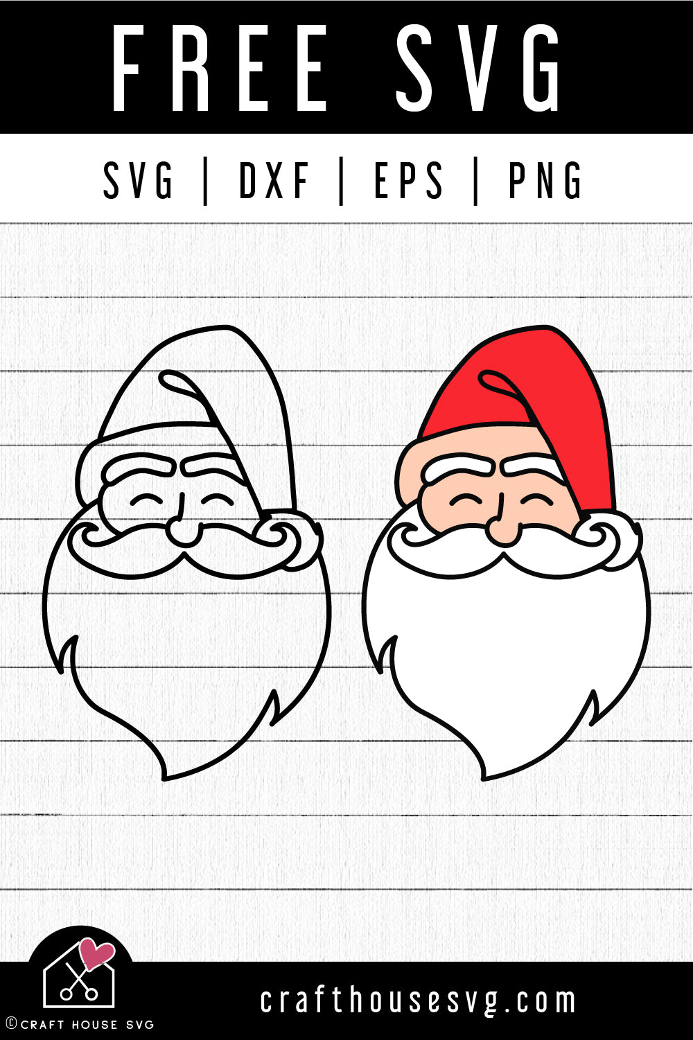FREE Santa SVG Layered Santa Cut Files - Craft House SVG